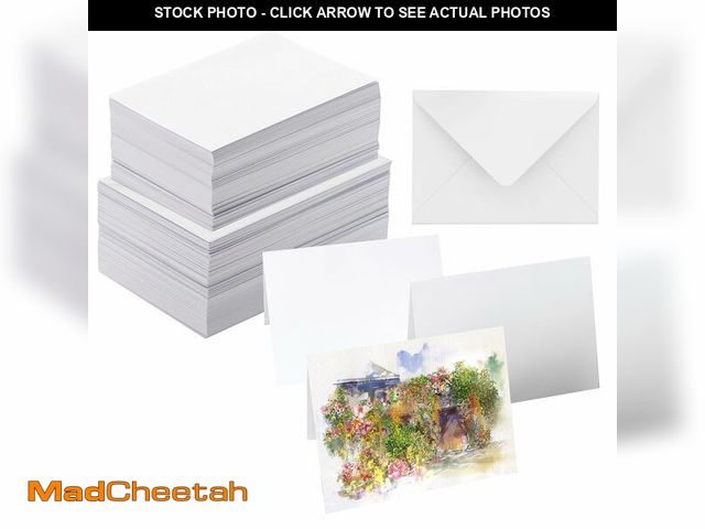 Lot 74-13957310 - 50 Pack Blank Watercolor Cards with Envelopes, 140lb Heavyweight 100% Cotton, 5x7 Inch Foldable for ...