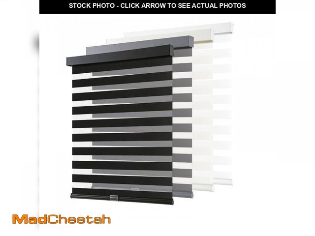 Lot 74-12154491 - AOSKY Cordless Zebra Blinds for Windows Pull Down Roller Window Shades Dual Layer Light Filtering Pr...