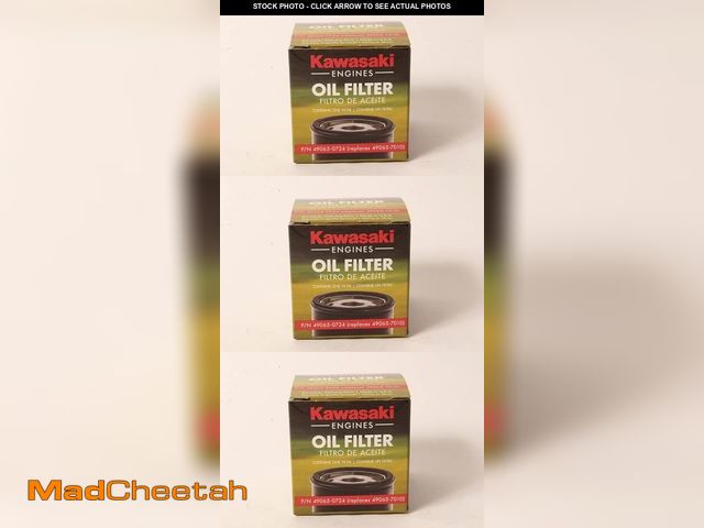 Lot 74-12328071 - Kawasaki 3 Pack Genuine 49065-0724 49065-7010 AM107423 Oil Filter Made in The USA - UNUSED