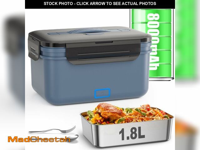Lot 74-13546158 - Monteka Cordless Electric Lunch Box for Adults, 1.8L Rechargeable Portable Food Warmer Heated Lunch ...