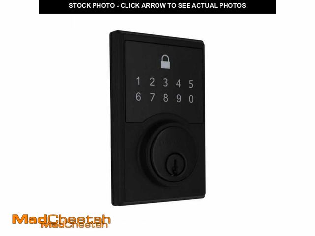 Lot 74-11369973 - Defiant Square Matte Black Compact Touch Electronic Single Cylinder Deadbolt 32GC8X9D01AHP - UNUSED