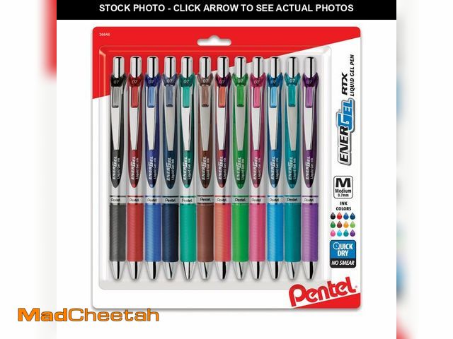 Lot 74-13718578 - Pentel EnerGel RTX Retractable Liquid Gel Pens, (0.7mm), Assorted Colors, Ultimate Writing Pens, Bes...