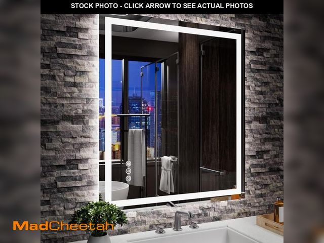Lot 74-12167056 - Amorho LED Mirror for Bathroom 28"x 32" with Front Light and Backlit, Stepless Dimmable, Shatter-Pro...