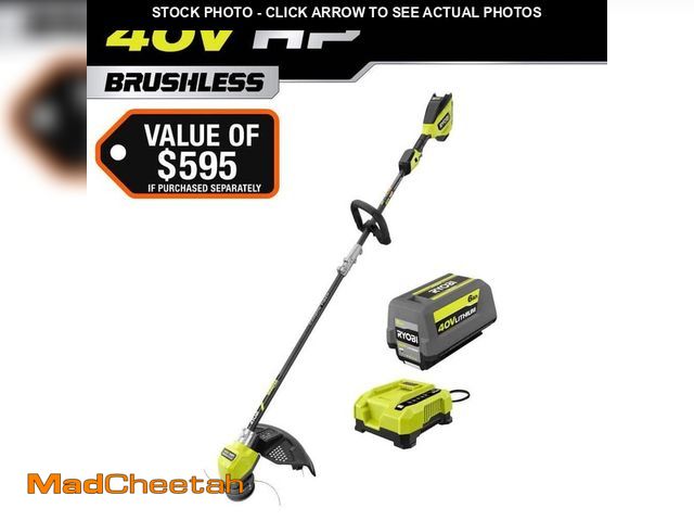Lot 74-13868172 - RYOBI 40V HP Brushless Whisper Series 17 in. Cordless Battery Carbon Fiber Shaft String Trimmer w/ 6...
