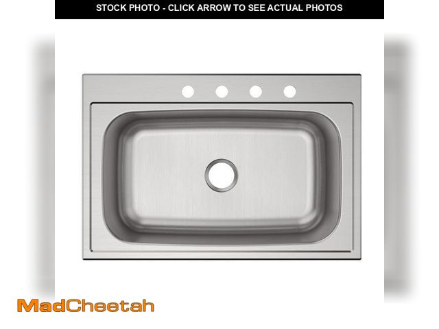 Lot 74-12614215 - Elkay Parkway 33 in. Drop-in Single Bowl 20-Gauge Stainless Steel Kitchen Sink Only - UNUSED