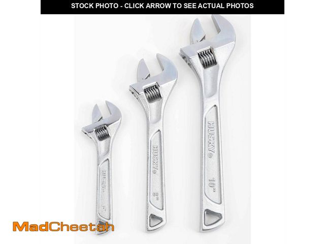 Lot 74-14258035 - Husky Adjustable Wrench Set (3-Piece) - UNUSED