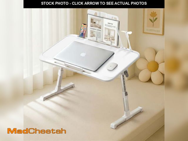 Lot 74-13816362 - Coliware Laptop Desk for Bed, Adjustable Table Stand with Moveable Book Stand USB Ports Holder Slots...