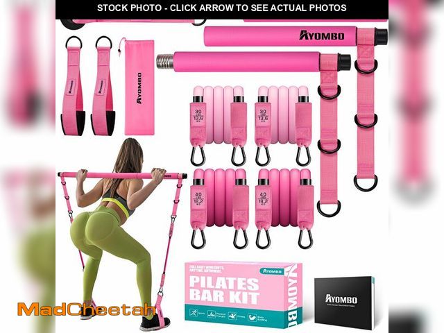 Lot 74-13947626 - Ayombo Pilates Bar Kit with Resistance Bands, Adjustable Pilates Equipment for Legs, Hip, Waist, Arm...