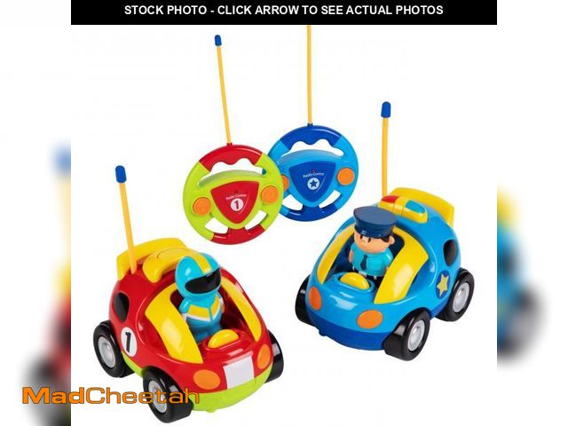Lot 74-11555488 - PREXTEX Cartoon Remote Control Car - 2-Pack Police Car and Race Car Toddler Toys - RC Cars for Kids ...