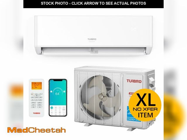 Lot 74-12856653 - (OUTDOOR UNIT ONLY) TURBRO 18,000 BTU Ductless Mini Split Inverter AC with Heat Pump, 22 SEER2, 230V...