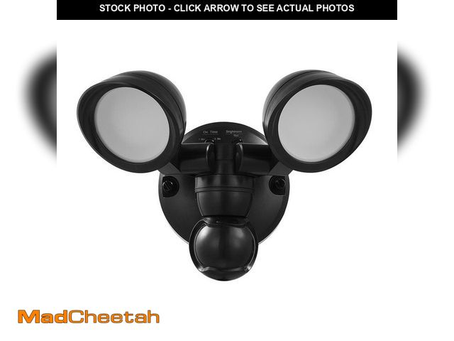 Lot 74-12745618 - Defiant MaxDetect 240ÃâÃÂ° Black Motion Sensing Wired Outdoor 2-Head LED Security Flood Light 14...