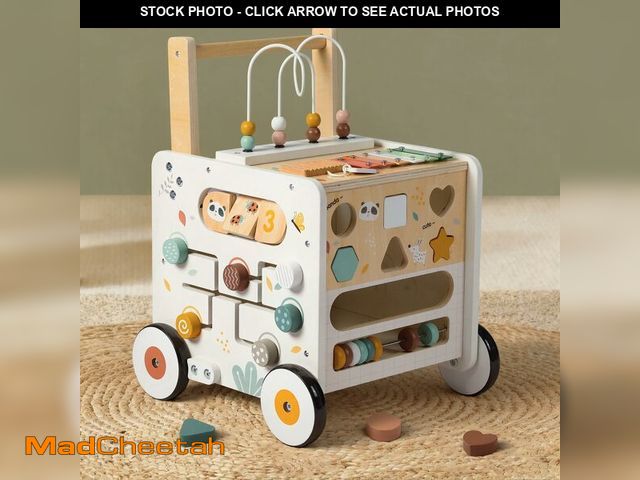 Lot 74-14151920 - PTINFLUCE Wooden Baby Walker, Activity Cube Push Walker for Boys and Girls, Toddler Montessori Learn...
