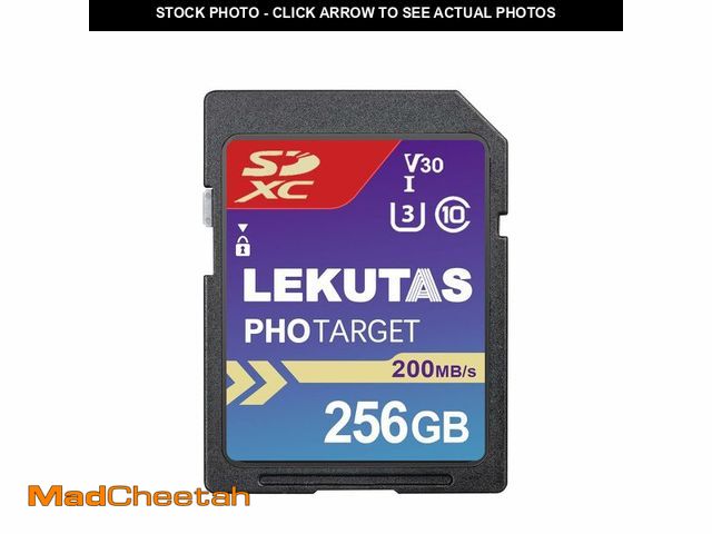 Lot 74-13545204 - LEKUTAS 256GB SDXC UHS-I Memory Card - Up to 200MB/s Read Speed, C10, U3, V30, 4K UHD, Full-HD &amp;...