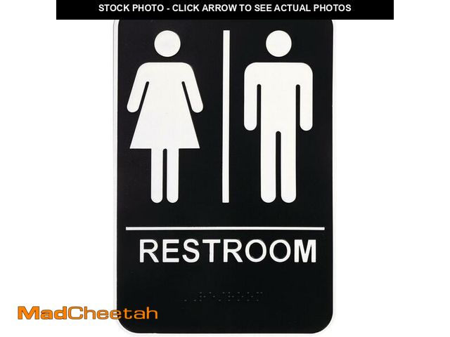 Lot 74-13052219 - Hillman 5" x 7" ADA Men's And Women's Restroom Sign 6 Pack - UNUSED