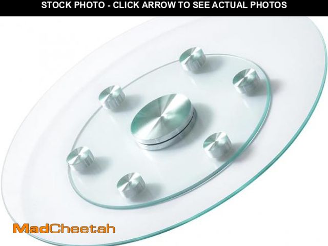 Lot 74-12399414 - VEVOR 24 in Glass Lazy Susan Turntable, Tempered Glass Dining Table Centerpiece with 6 Rotating Whee...