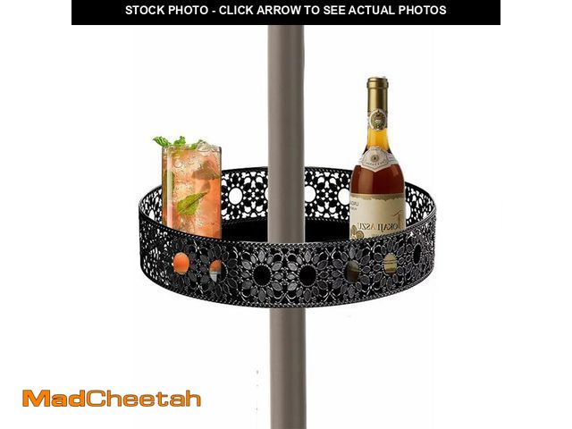 Lot 74-14147993 - Grandhome 11'' Patio Umbrella Table Tray for Outdoor, Portable Round Table Tray with Umbrella Hole f...
