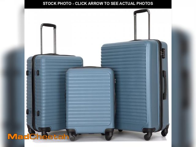 Lot 74-12406462 - Travelhouse 3 Piece Hardside Luggage Set Hardshell Lightweight Suitcase with TSA Lock Spinner Wheels...