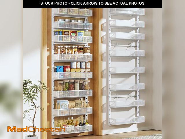 Lot 74-14212230 - Pantry Door Organizers and Storage, 8-Tier Large Metal Heavy-Duty Frame Over the Door Spice Rack, 2 ...