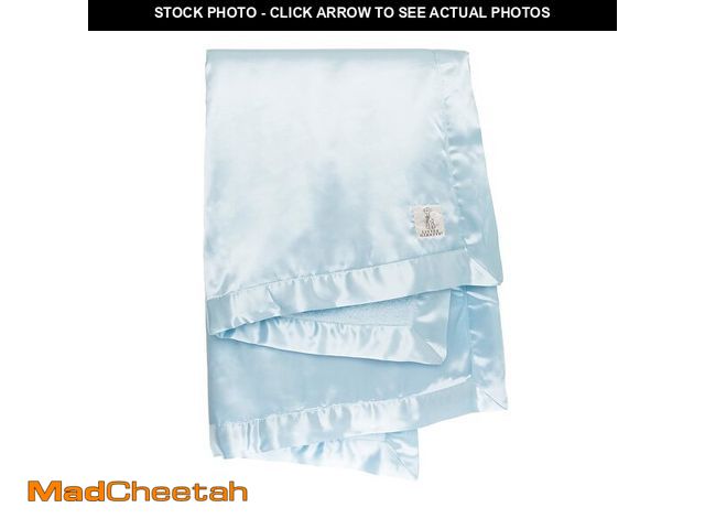 Lot 74-12604906 - Little Giraffe Chenille Satin Baby Blanket 35" x 45", Blue - UNUSED