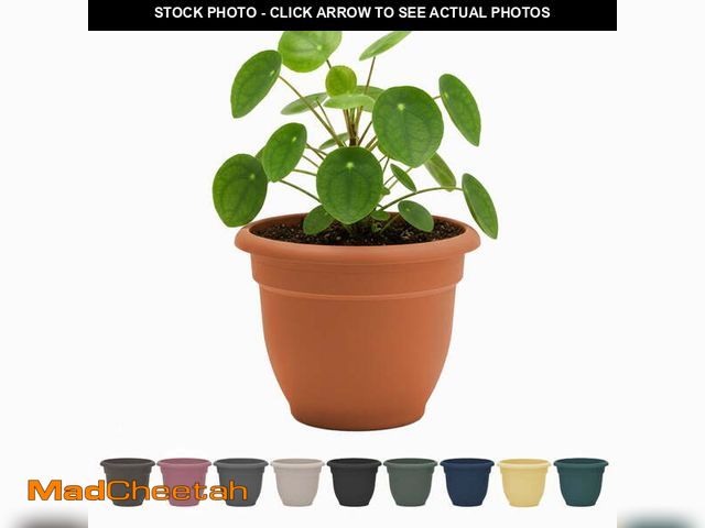 Lot 74-14070112 - Bloem Ariana 20" Self-Watering Plastic Planter - Rolled Rim Indoor/Outdoor Garden Pot, Terra Cotta -...