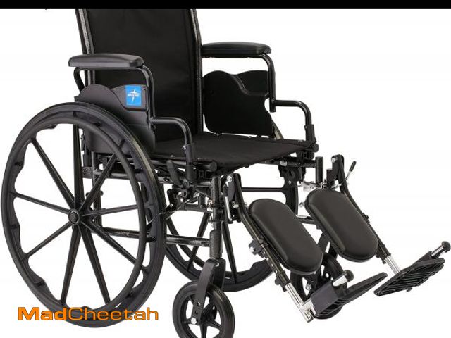 Lot 74-12287873 - Medline Guardian Wheelchair with Desk-Length Arms and Elevating Leg Rests - UNUSED