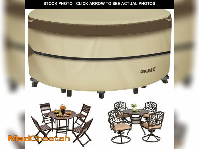 Lot 74-14205655 - 600D Round Patio Furniture Cover Waterproof, Outdoor Heavy Duty Dining Table Chair Set Cover All-Wea...