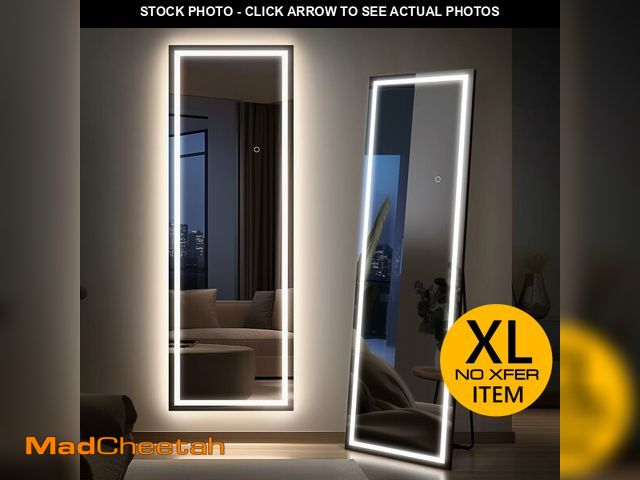 Lot 74-12568959 - Kosmonia 66x22 Frameless Full Length Mirror, Dimmable 3 Color LED Light w/Memory Function, Distortio...