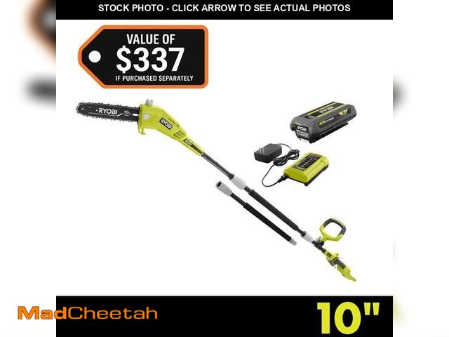 Lot 74-12989509 - *DIRTY/SCRATCHED* RYOBI 40V 10 in. Cordless Battery Pole Saw with 2.0 Ah Battery and Charger *DIRTY/...