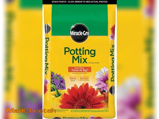 Lot 74-12137129 - Miracle-Gro Potting Mix, For Container Plants, Flowers, Vegetables, Shrubs, Annuals, Perennials, Fee...