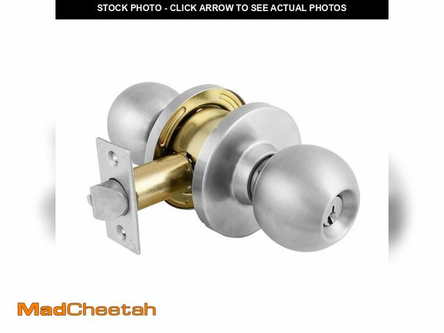 Lot 74-14211122 - Master Lock BLC0232DKA4 Storeroom Cylindrical Ball Knob, Commercial Grade 2, Brushed Chrome Finish -...