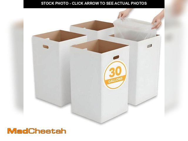 Lot 74-14290831 - GRITT COMMERCIAL 30 gal. Corrugated Cardboard Disposable Trash Can and Recycling Container (4 PACK) ...
