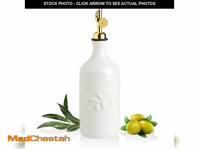 Lot 74-14385604 - Sweejar 16 Oz Ceramic Olive Oil Dispenser Bottle, Oil Dispenser for Kitchen with Gravity Spout, Reli...