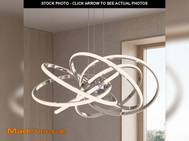 Lot 74-14503415 - Artika Maelstrom 25-Watt Modern Chrome 5CCT Integrated LED Hanging Pendant Light Fixture for Dining ...