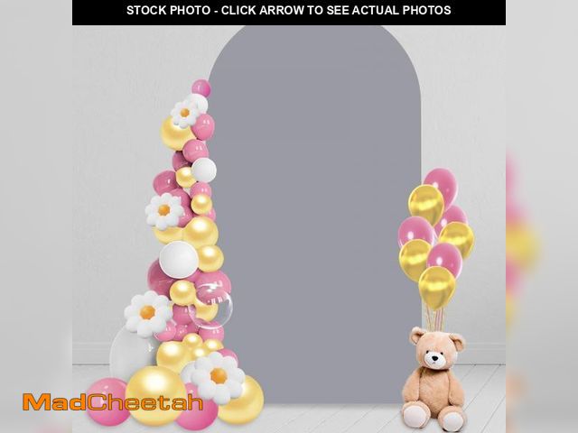 Lot 74-12314896 - Vlakteven 8 FT Arch Backdrop Cover, Wedding Arch Covers Stretchy Backdrop, Light Grey Spandex Arch C...