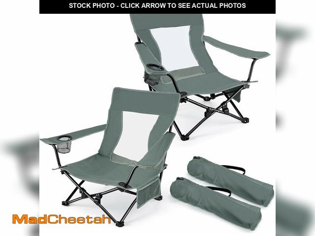 Lot 74-14284344 - Joyfair Beach Camping Chair (2 Pack), Outdoor Folding Chair for Adults, Heavy Duty Portable Chair fo...