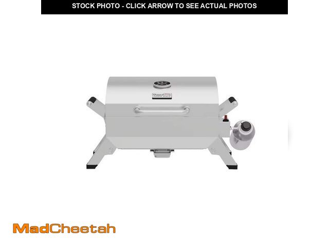 Lot 74-14291026 - Royal Gourmet Portable Propane Gas Grill in Stainless steel color with two foldable legs - UNUSED