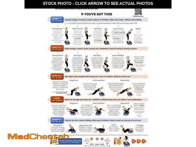 Lot 74-13844638 - Lifepro Whole Body Vibration Plate Workout Poster - Comprehensive Vibration Plate Exercise Machine E...
