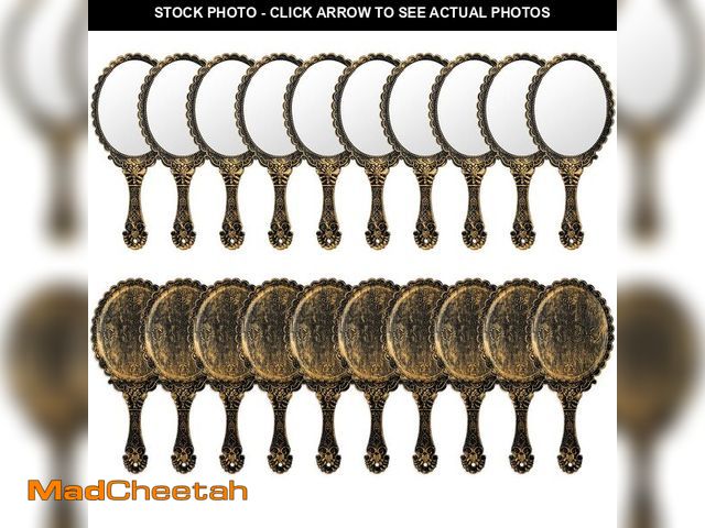 Lot 74-12708276 - 20 Pcs Vintage Handheld Mirrors, 9.8" l x 4.5" W Portable Hand Held Embossed Flower Retro Compact Mi...