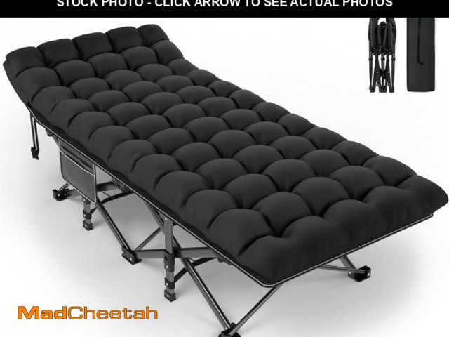 Lot 74-12399480 - ZENPETIO Camping Cot for Adults, Heavy-Duty Portable Cot Bed with Mattress, Foldable Padded Sleeping...