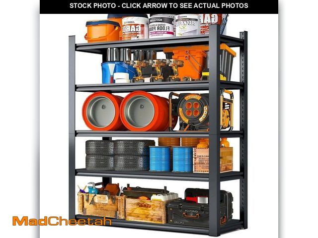 Lot 74-12586069 - Huluwat 5-Tier Heavy Duty Steel Adjustable Garage Storage Shelving Unit in Black (47.2 in. W x 78 in...