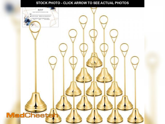 Lot 74-12309868 - Marspark 16 Pcs Table Number Holders 8'' Metal Place Card Holders Weddings Table Sign Menu Memo Note...