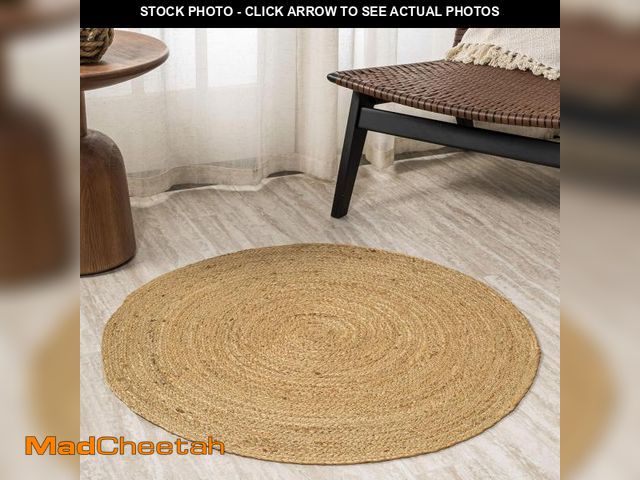 Lot 74-12098311 - JONATHAN Y RNF103A-3R Soleil Round Natural Jute Braided Circle Indoor Area Rug Bohemian Geometric So...