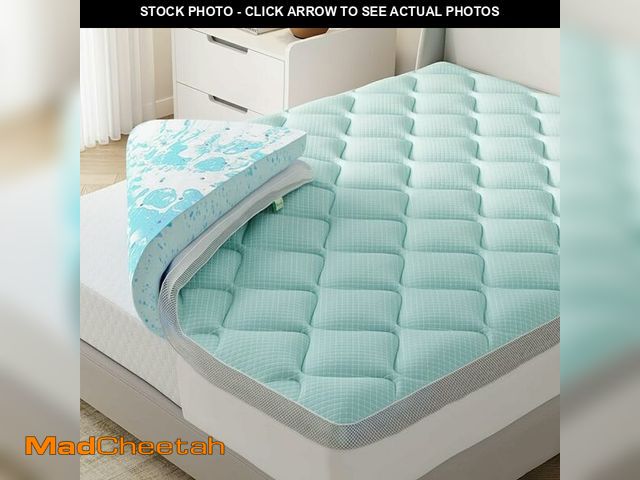 Lot 74-13733911 - Novilla Dual-Layer 2+2 Inch Memory Foam Mattress Topper with Detachable Cooling Cover, Cooling Gel-I...