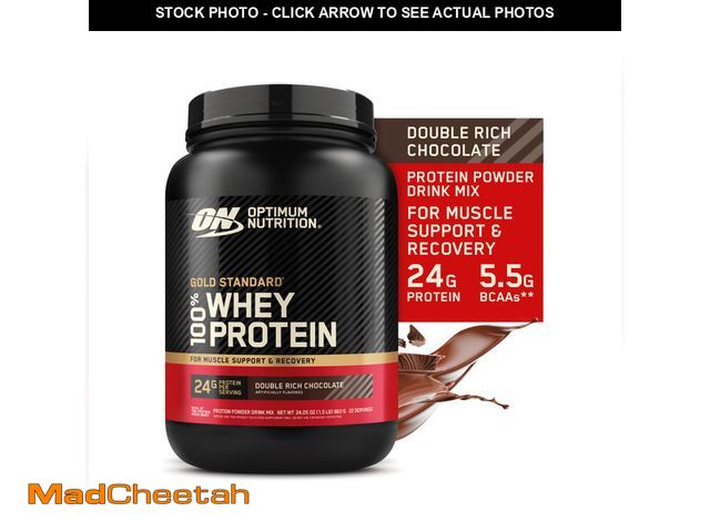 Lot 74-13778534 - Optimum Nutrition, Gold Standard 100% Whey Protein Powder, Double Rich Chocolate 1.5lb Tub, BEST BY:...