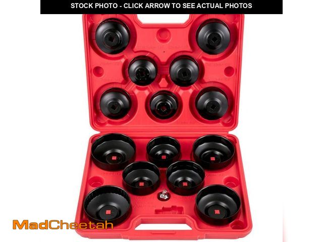 Lot 74-12558174 - (MISSING ONE PIECE) SKYSHALO Oil Filter Socket Set, 14 Pcs Oil Filter Wrench Set,Sturdy Steel Oil Fi...