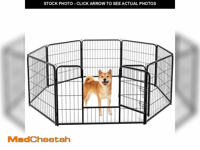 Lot 74-13818805 - edx Dog Playpen, 8 Panels 32" Foldable Heavy Duty Metal Puppy Exercise Pen with Doors Indoor Outdoor...