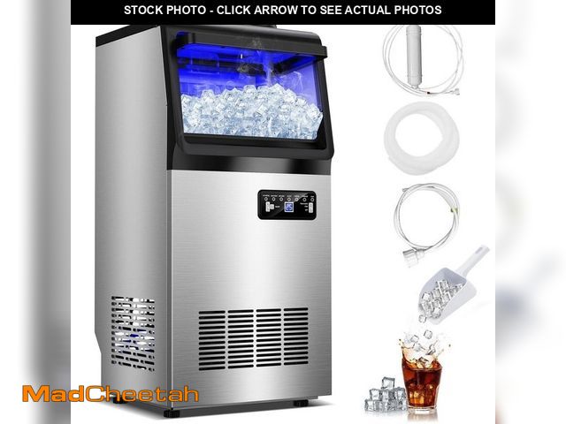 Lot 74-12558200 - Tylza 14 in 100 lbs Full Size Ice Cube per day Freestanding Ice Maker Bottled or Tap water sources w...