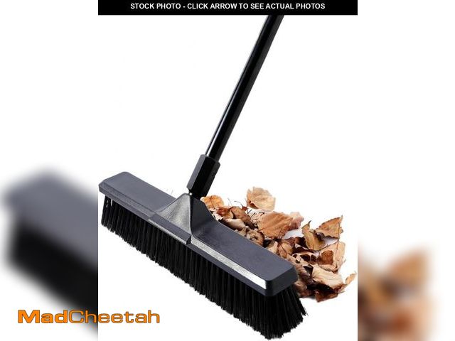 Lot 74-12326119 - Eyliden Heavy Duty Push Broom 18" - Heavy-Duty, Stiff Bristles, 66" Long Handle - Sweeper Shop Broom...