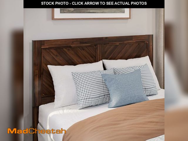 Lot 74-14610661 - AFI, Canyon Full Solid Wood Rustic Farmhouse Headboard, Barnwood - UNUSED