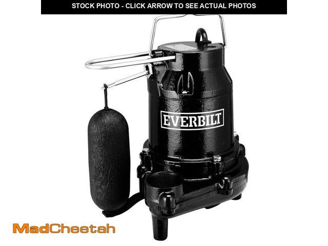 Lot 74-14596001 - Everbilt 3/4 HP Pro Snap Action Submersible Sump Pump HDS75 - USED
